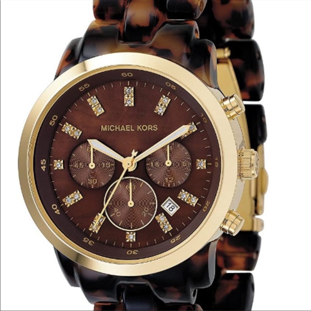 Michael Kors tortoise shell watch.